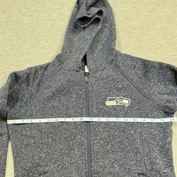 NFL Team Apparel Womens Heather Blue Seattle Seahawks Full Zip Jacket Size Small - Picture 8 of 15